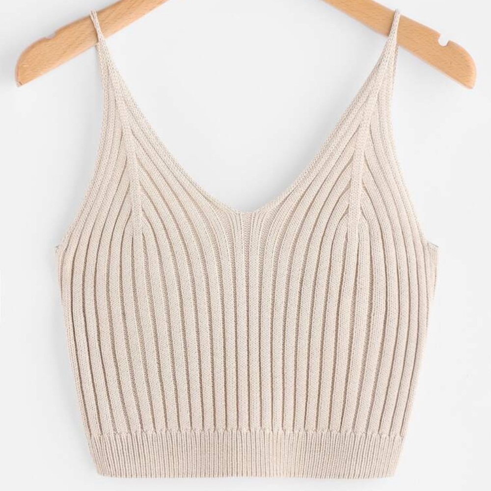 Shein Ribbed Crop Knit Top